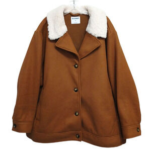 Old Navy Coat Plus Size 4X Rust Brown Wool Sherpa Collar Preppy Equestrian Boho